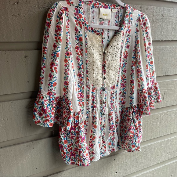 Anthropologie Maeve Hiver Floral Blouse - Picture 4 of 8